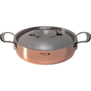 De Buyer Prima Matera Bratentopf Kupfer/Edels. niederer 24cm ind.