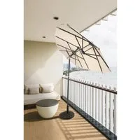 BURI Sonnenschirm Balkon Sonnenschirm Natur Sonnenschutz Gartenschirm Terrassenschirm