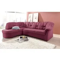 DOMO collection Ecksofa Papenburg, zeitlose Rückensteppung, elegante Armlehne, L-Form, mit Ottomane, wahlweise mit Bettfunktion