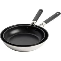KitchenAid Pfannen-Set Classic Stainless Steel Non-Stick (CC005707-001), Aluminium, 2-teiliges Pfannen-Set 24cm & 28cm, Keramik-Antihaftbeschichtung