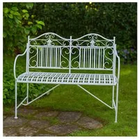HTI-Living Gartenbank Gartenbank Creme Metallbank Celia (Stück, 1-St., 1 Gartenbank), Sitzbank Metall nostalgisch