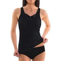 HERMKO Achseltop 1440 mit Spitze, 100 % Bio-Baumwolle, Tank Top, Feinripp