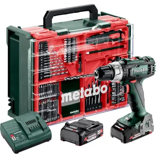 Metabo Akku-Bohrschrauber BS 18 L Set mit 74-teiliger Mobiler Werkstatt - Kunststoffkoffer - 18V 2x2 - 602321710