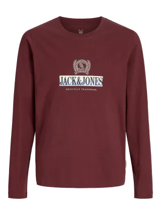 JACK&JONES - JORFREDERIKSBERG GRAPHIC BOX TEE LS JNR Chocolate Truffle - Gr. - 152