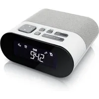 BEARWARE Radiowecker Küchenradio digital, FM, DAB+ Radio, Wecker, Dual Alarm Snooze, 4 Helligkeitsstufen, USB Ladeport, Abschalttimer