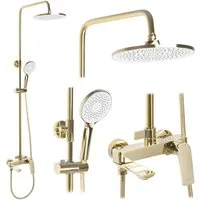 wohnwerk.idee Duschsystem Duscharmatur Dusche Regendusche Avalon Gold Matt Schwarz Grau Kupfer