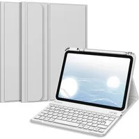 Fintie Tablet-Hülle für iPad 11. Generation 11" 2025(A16), iPad 10. Generation 2022 10.9", Case mit Pencil Halter, magnetisch Abnehmbarer Tastatur(QWERTZ Layout)