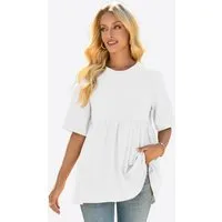 Imily Bela T-Shirt Damen Lässiges Babydoll Tunika Oberteil (Packung, 1-tlg., 1per-Pack) mit Rüschensaum