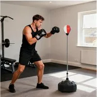 SPORTNOW Punchingball Boxsack 147-165 cm höhenverstellbarer Standbox-Trainer (Standboxball, 1-tlg., Speedball), für Training, Übung, Schwarz