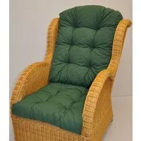 Rattani Sesselauflage Polster Kissen für Rattan Ohrensessel Rattansessel, Color dunkelgrün