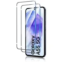 SmartUP Displayschutzglas 2X Schutzglas für Samsung Galaxy A55 5G Panzerfolie Display Full 9H für Samsung Galaxy A55 5G, kompletter Displayschutz