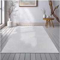 TaraCarpet Teppich Teppich Tiber in Hasenfelloptik uni Bubbels, rechteckig, Höhe: 14 mm, Hasenfell Bubbles grau Wohnzimmer Schlafzimmer Esszimmer 080X150