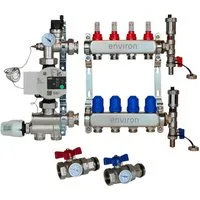 ganz24 Fußbodenheizung Festwertregelset M059 mit Wilo Para 25/6 Pumpe und Heizkreisverteiler, (Festwertregelset mit Wilo Para 25/6 Pumpe), Edelstahl, nicht geschweißt