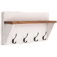 DESIGN DELIGHTS Wandgarderobe WANDGARDEROBE MIT REGAL "VINTAGE", 60x26cm (BxH), Kleiderhaken, 06