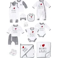Baby Sweets Erstausstattungspaket I love Mama & Papa Unisex Kinder (Set, 14-tlg., 14) Baby Erstausstattung Paket, Erstausstattungsset Baby, Neugeborene Set