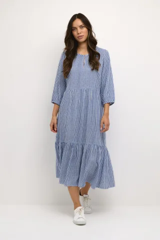 Kleid A-shape blue white