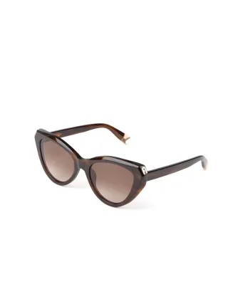 Furla Sonnenbrille Glänzend Braun Gestreift Havana