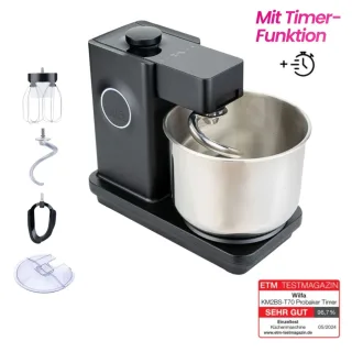 WILFA PROBAKER KM2BS-T70 – Schwarz mit Timer & Edelstahlknethaken,...