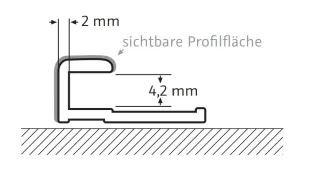 HSK Abschlussprofil, gerade ca. 17 × 7 x 2550 mm, schwarz-matt 930004-sm