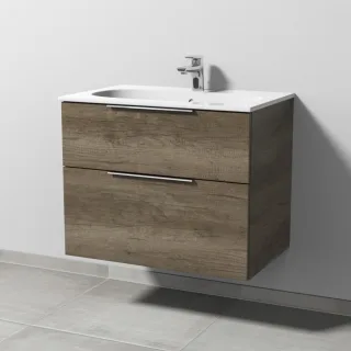 Sanipa 3way Waschtischunterbau zu Geberit Acanto Slim Waschtisch mit 2 Auszügen, Eiche-Nebraska UM41137
