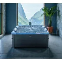 mSpa Whirlpool Oslo SAPPHIRE XL - Ø 160 x 65 cm - ganzjährig Outdoor Pool, Stecksystem mit Einlageplane, feste Außenwand - inkl. LED, UVC+, WiFi, App-Steuerung, 6 Personen