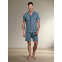 Henry Terre Shorty Pyjama Set Kurz - Karl Uni Shorts mit Paspel