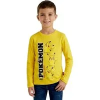 POKÉMON Longsleeve Pokémon Kinder Langarmshirt – Pikachu Gelb & Grau Official Pokemon Kinder Longsleeve