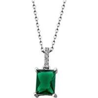 Firetti Kette mit Anhänger Schmuck Geschenk Silber 925 Halsschmuck Halskette Ankerkette Stein, mit Glasstein, Zirkonia (synth)