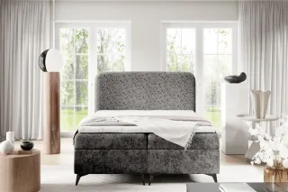 Boxspringbett Schlafzimmerbett TRIANA PREMIUM 180x220cm Stoff Trenza Mausgrau