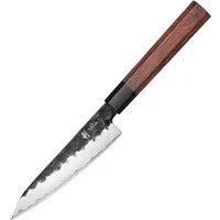 Wakoli Obstmesser Kensei Serie Officemesser 11,5 cm Klinge, Redwood & schwarze Eiche, 3 Lagen Verbundstahl