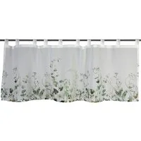 EXPERIENCE Scheibengardine Bistrogardine mit Schlaufen Blättermotiv Digitaldruck 50x140 cm, Schlaufen, transparent, Voile