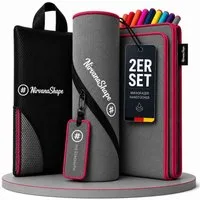 NirvanaShape Reisehandtuch Mikrofaser Handtücher Set, Badehandtuch, Reisehandtuch, Strandtuch, Ecktasche mit Reißverschluss, saugfähig, leicht, schnelltrocknend