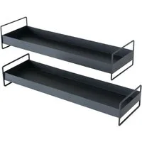 BOLTZE Dekotablett Tablett Wolga 2er Set Metall schwarz