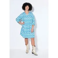 Angel of Style Jerseykleid Kleid A-Linie Alloverprint 3/4-Ärmel Volants