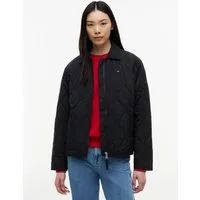 Tommy Jeans Steppjacke TJW COACH COLLAR QUILTED JACKET Kunstfaser, Flag-Stickerei