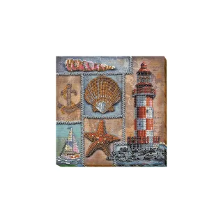 Perlen-Stickbild "Maritim", 20 x 20 cm