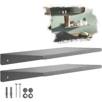 SO-TECH® Wandregal Schweberegal HOVER 35/45 x 13 x 3 cm inkl. Befestigungsset, 2-tlg., Wandmontage, für Bad Küche oder Wohnzimmer, Anthrazit