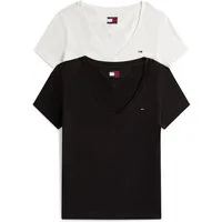 Tommy Jeans T-Shirt TJW 2PACK V-NECK TEE (Packung, 2-tlg., 2-er Pack) mit Logostickerei