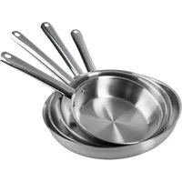 ONVAYA Bratpfanne Edelstahlpfanne, Wok, Bratpfanne, Induktion, Edelstahl