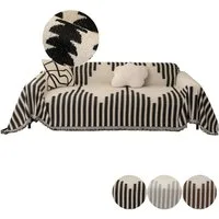 Jibenhome Sofahusse Weich Sofa Deckenbezug Couchbezug, Geometrische Sofadecke mit Quasten