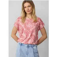 s.Oliver Kurzarmshirt T-Shirt T-Shirt aus Viskosemix mit überschnittenen Schultern