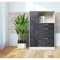 HTI-Line Küchenbuffet Küchenschrank Kombi L Blanca (Stück, 1-St., 1 Küchenschrank Kombi L Blanca) Küchenbuffet Mehrzweckschrank Mikrowellenschrank
