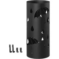 SONGMICS Schirmständer, Regenschirmständer mit Wasserauffangschale und Haken, 49 x 19,5 cm