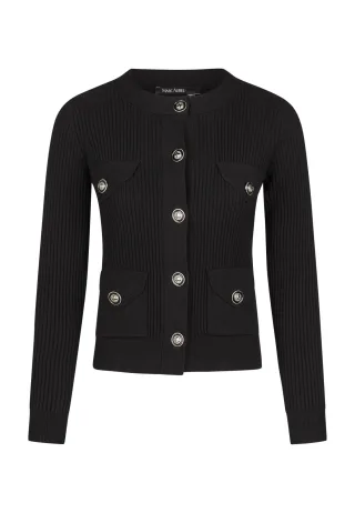 Marc Aurel - Strickjacke mit aufgesetzten Taschen black - Gr. - 34