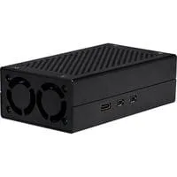 Aluminiumgehäuse für Raspberry Pi 5 M2-HAT schwarz, inkl. aktiven Kühler