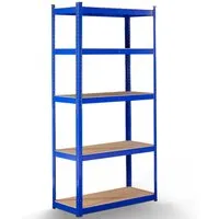 Arebos Schwerlastregal 180x90x40 cm, 5 Böden, 875 kg Traglast, Steckregal, Lagerregal, Stück, Flexibel einsetzbar: für Werkstatt, Garage, Keller oder Lager