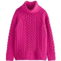 Next Longpullover Rollkragenpullover mit Zopfmuster und Wollanteil (1-tlg)