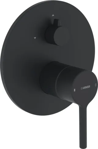 Hansa Einhandmischer FM-Set f. zwei Abgänge, HANSAVANTIS 8260 Rosette rund Matt-Schwarz, 8260902733 8260902733