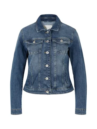 Tom Tailor - Jeansjacke mit Bio-Baumwolle used dark stone blue denim - Gr. - S
