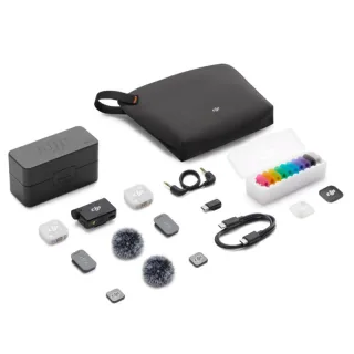 DJI Mic Mini 2 Wireless Lavalier Microphone 24Bit/48kHz Omnidirectional 300M Range 48H Battery 2 Level Noise Cancellatio
